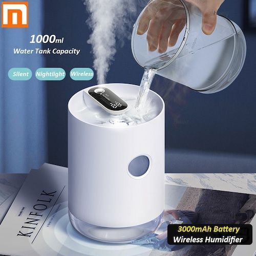 Xiaomi 3Life 211 Air Humidifier 1L 3000mAh Portable Wireless USB Water Mist 
Diffuser Battery Life Show With LED Night Light