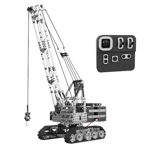 SW-(RC)011 2.4G Remote Control 12 Channels DIY Stainless Steel Assembled 
Heavy Engineering Construction Crane Car Building Block Toy 2152PCS
