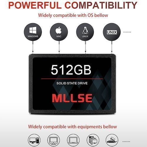 MLLSE SSD 2.5inch Sata III SSD TLC SMI/Phison/Realtek 500MB/s Internal Solid State Drives for Laptop PC - M 128GB SATA SSD