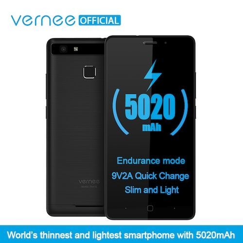 Vernee Thor E 5020mAh Big Battery Quick Charge Mobile Phone 4G LTE Dual SIM 
5MP+13MP Smartphone
