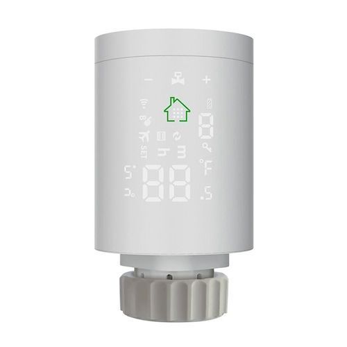 Moeshouse HY368-ZB Tuya ZigBee 3.0 Smart Radiator Actuator Programmable Thermostatic Radiator Heating Valve Temperature Controller Voice Control via Alexa - White