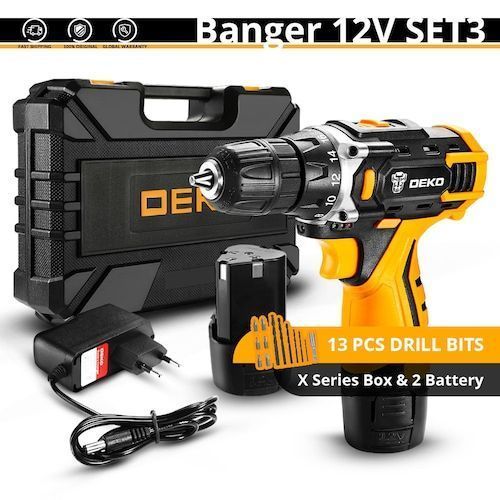 DEKO New Series 12V 16V 20V Cordless Drill Screwdriver Mini Wireless Power 
Driver 18+1 Torque Settings Lithium-Ion Battery