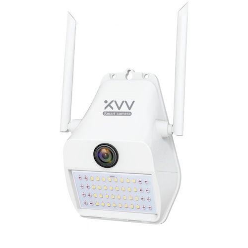 XiaoVV XVV-1120S-D7 Mijia APP 1080P H265 Waterproof Outdoor Smart IP Camera with Wall Lamp 180 Degree Panoramic IR Night Vision Motion Detection AP Hotspot Induction - White Chinese Plug (2-pin)