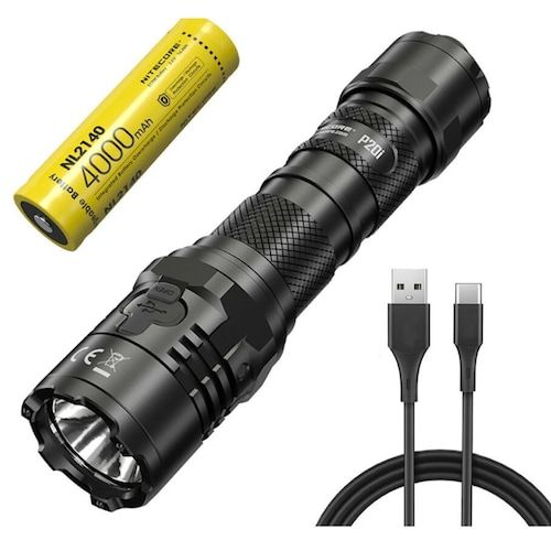 NITECORE P20I SST40-W 1800LM Type-C USB Rechargeable Tactical Torch LED 
Flashlight Set with 4000mAh 21700 Li-ion Battery USB Cable