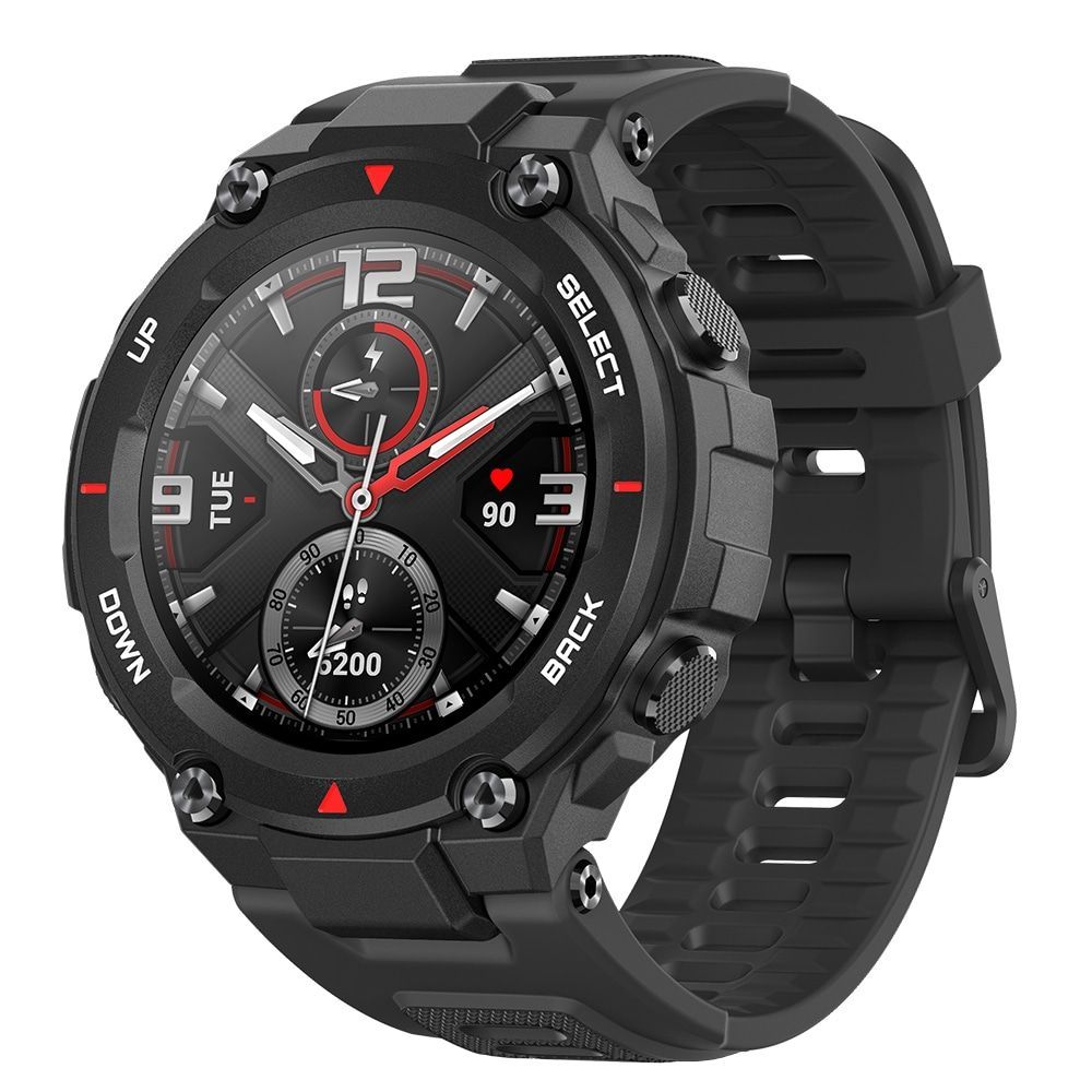 Amazfit T-Rex Outdoor Smart Watch 1.3 inch AMOLED Color Screen 20 Days Battery Life 5 ATM Waterproof 14 Sports Modes 12 Military Certifications Dual GPS System Global Version - Carbon Fiber Black