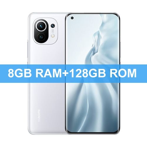 Xiaomi Mi 11   8GB RAM 128GB ROM Smartphone Snapdragon 888 Octa Core 108MP Rear Camera 55W Fast Charge 4600mAh 120Hz - Standard White Official Standard