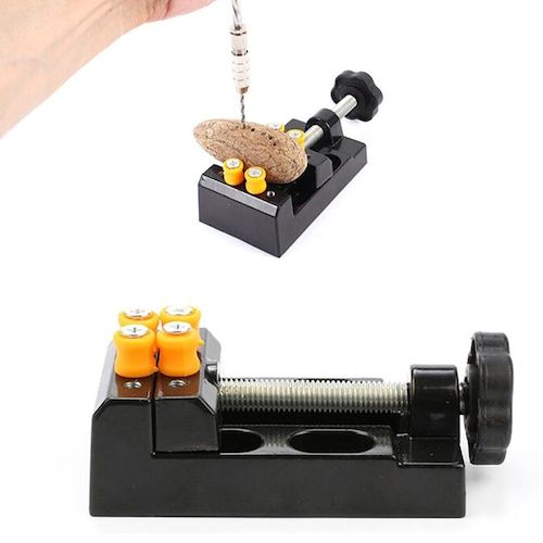 Gocomma Tools Clamping Machine Vise Aluminum Alloy Eight-hole Clamping 
Machine Nuclear Carving Vise Engraver Hand Twist Drill Accessories + 
Screwdriver