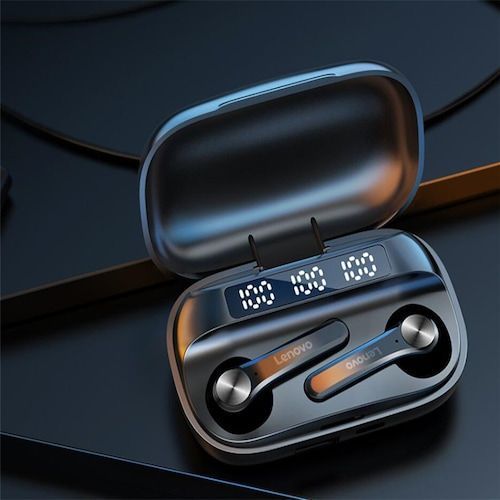 Lenovo QT81 Bluetooth Headphones Wireless Headsets Stereo Touch Keys 1200mAh Charging Box - Black