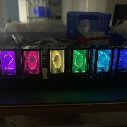 RGB Light Tube Time Clock DIY Kit Brightness Adjustment Dormitory Living 
Room Creative Desktop Digital Decoration