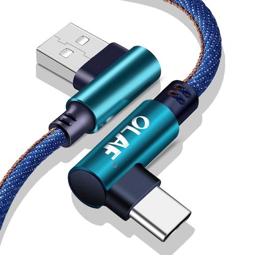 OLAF 5V 2.4A USB Type C Micro IOS 90 Degree Fast Charging Usb Cable Cord 
For Samsung Xiaomi iphone