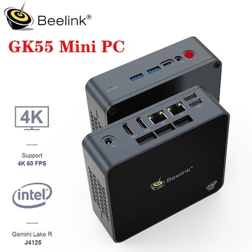 Beelink GK55 Mini PC Computer Windows 10 Intel Gemini Lake R J4125 Quad Core 8GB 128/256GB 5.8G Wifi bluetooth 4.0 4K 60fps - 8GB RAM 256GB ROM US Plug