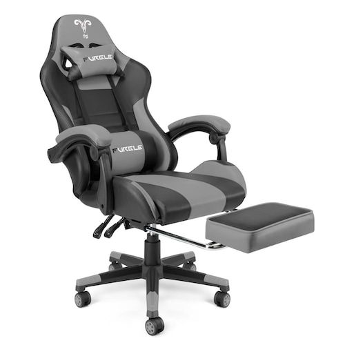 Furgle Office Chair with Footrest Gaming Chair Massager Lumbar Support 
Computer Chair with Rolling Swivel Leather Desk Chair