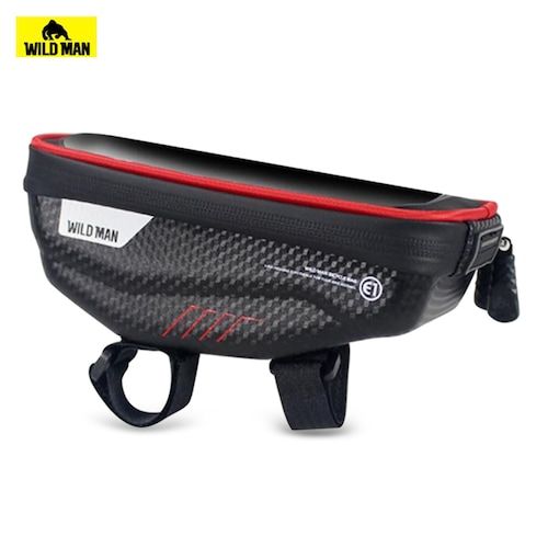 WILD MAN Bicycle Hard Shell Handlebar Bag with Touch Screen
