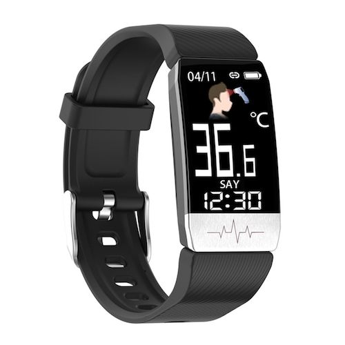 T1S ECG And Temperature Smart Watch ECG + PPG Multi Function Blood Pressure Heart Rate ECG Bracelet - black