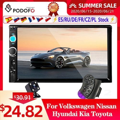 2 Din Car Radio 7 inch HD Autoradio Multimedia Player 2DIN Touch Screen Auto audio Car Stereo MP5 Bluetooth USB TF FM Camera - No Steering Control CHINA