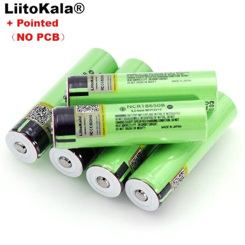 Liitokala New NCR18650B 3.7V 3400 mAh 18650 Lithium Rechargeable Battery 
with Pointed No PCB Batteries