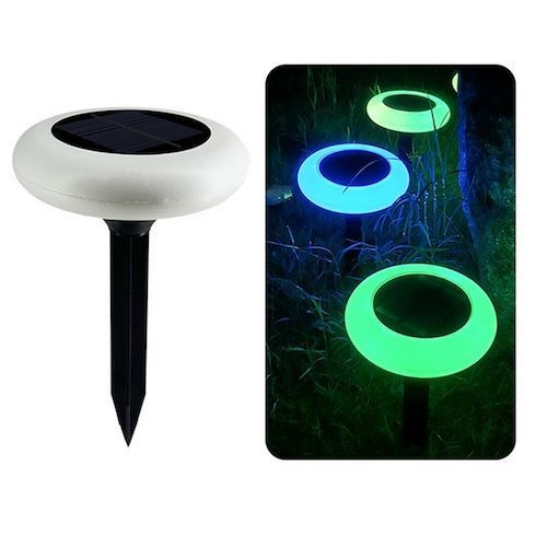 Solar Lawn Lamp Color Gradient 8LED Ground Plug Lamp Outdoor Garden 
Landscape Lamp