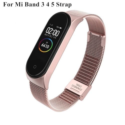 Strap For Xiaomi Mi Band 3 4 5 Wrist Metal Bracelet Screwless Stainless 
Steel MIband for Mi Band 4 3 5 Strap Wristbands Pulseira